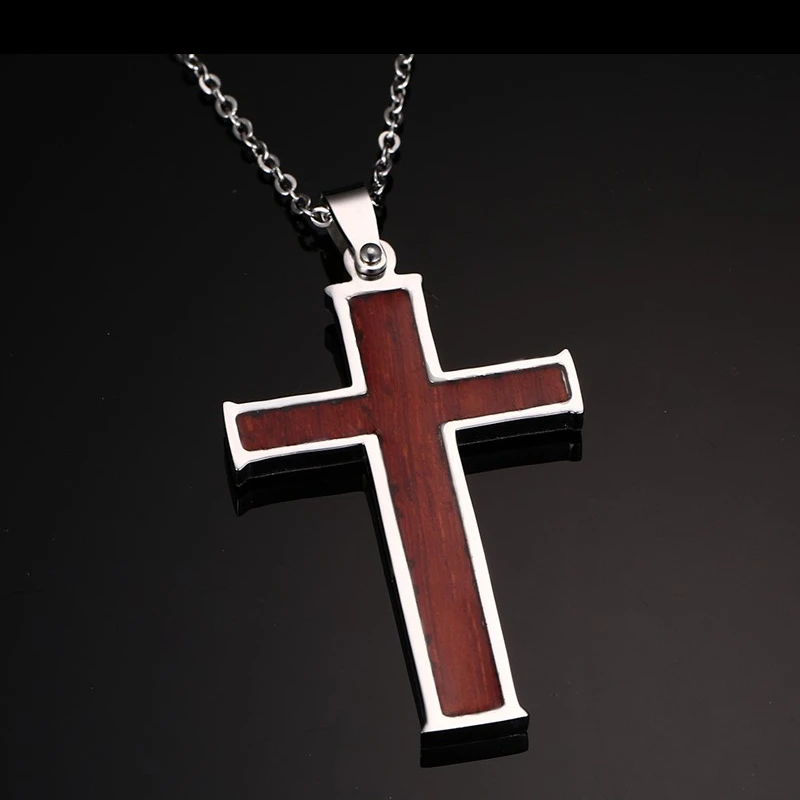 Крутой мужской Крест Христианский кулон ожерелье из нержавеющей стали Карбид