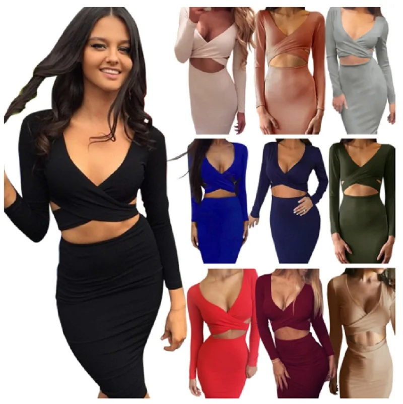 Women Autumn Winter Long Sleeve Red White Black Party Dress exy Midi Pencil Club Bodycon Bandage Plus Size red black gray | Женская