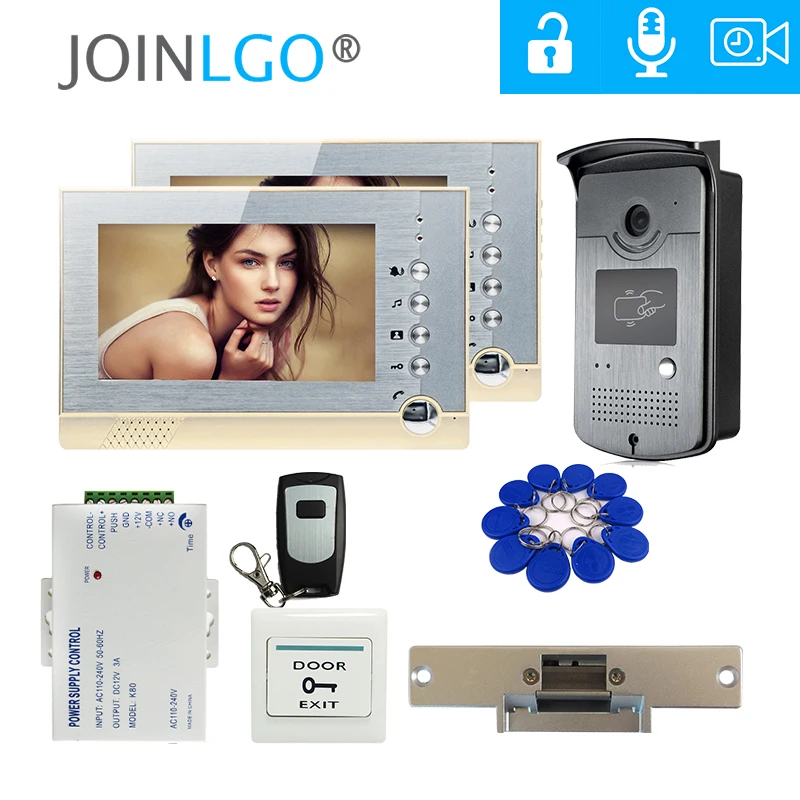 Проводной 7 &quotЦвет ЖК дисплей запись монитор видео телефон двери внутренной