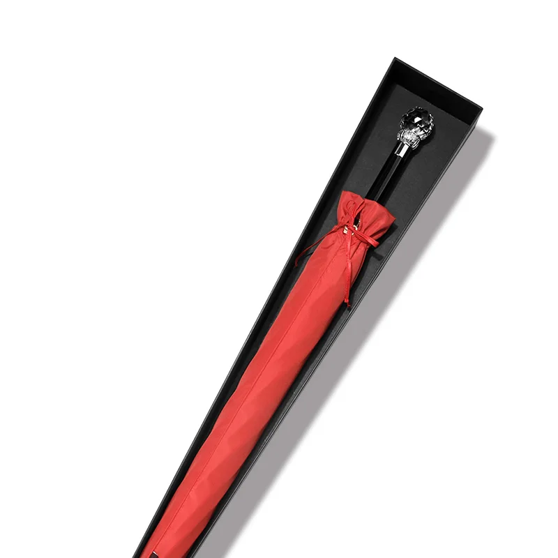 Comprare Coreano Di Lusso Manico Lungo Ombrello Di Cristallo Luce Del Sole Sole Pioggia Rosso Forte Antivento Ombrello Delle Donne Della Ragazza Parapluie Contenitore Di Regalo SY182