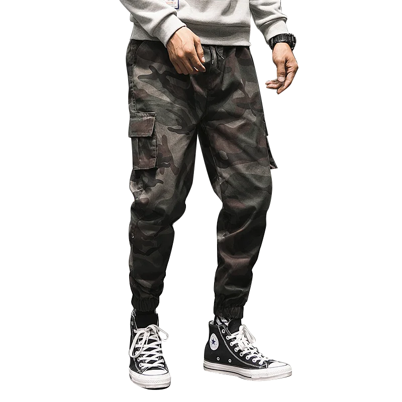 

Mens Cargo Pants Men 2020 New Pleated Casual Joggers Sweatpants Fashions Wide Leg Pants Baggy Camouflage Pants For Men