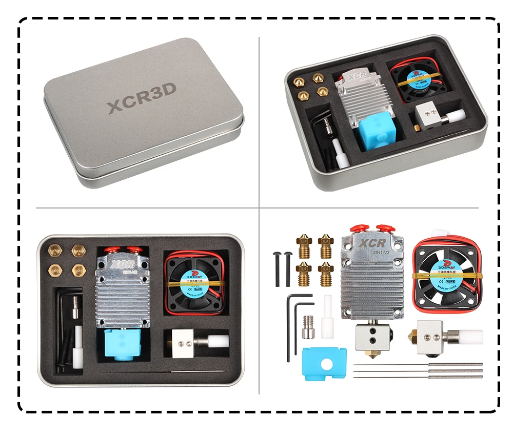 3d принтер Экструдер части XCR 2IN1-V2 hotend двухцветная печатающая головка с NV6 с подогревом 0,4/1,75 вулкан сопла 0,8 мм
