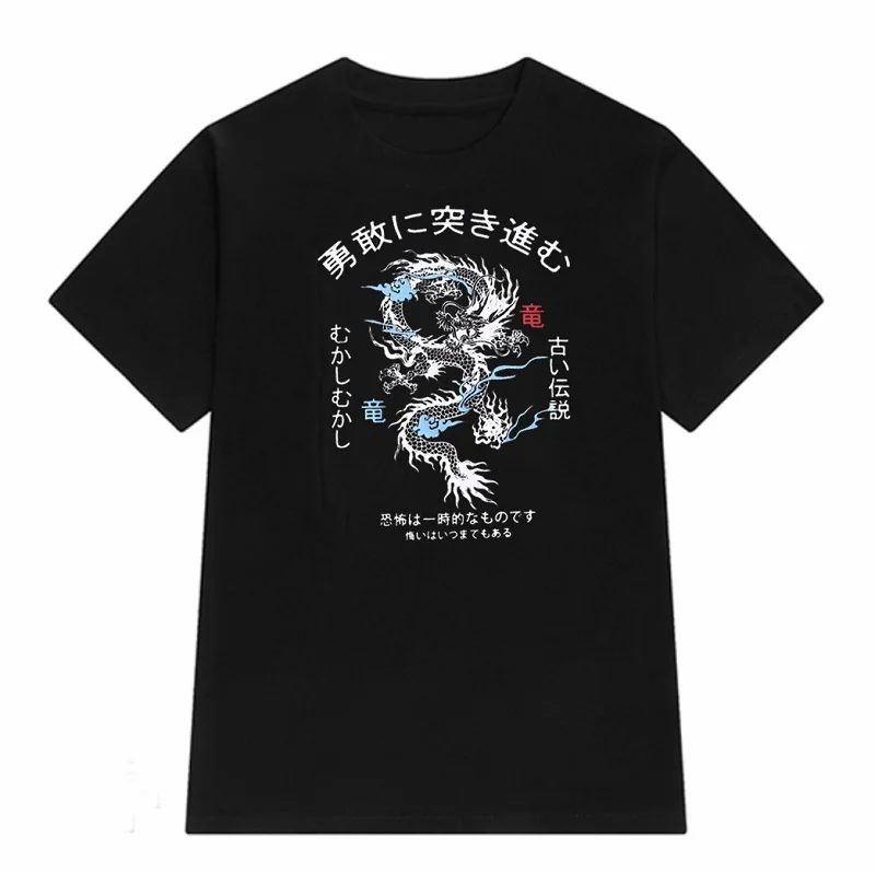 

Gothic Japanese Dragon Aesthetic Women's T Shirt Harajuku 90s Summer Cotton Short Sleeve Casual Streetwear Cool Graphic Tee Tops