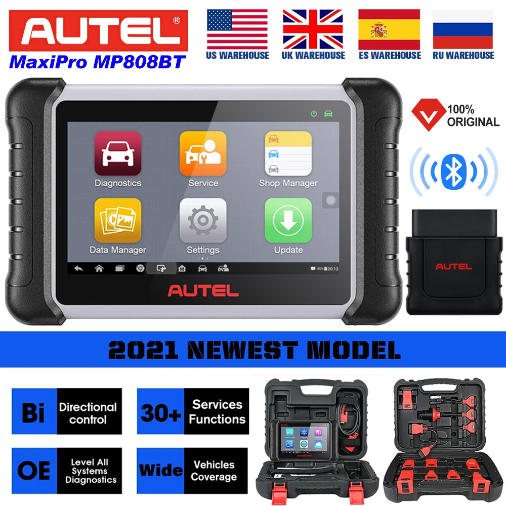 

2021 Autel MaxiPRO MP808BT OBD2 Auto Diagnostics Scan Tool All System 30+Services ECU Coding& Active Test Better DS808 MP808