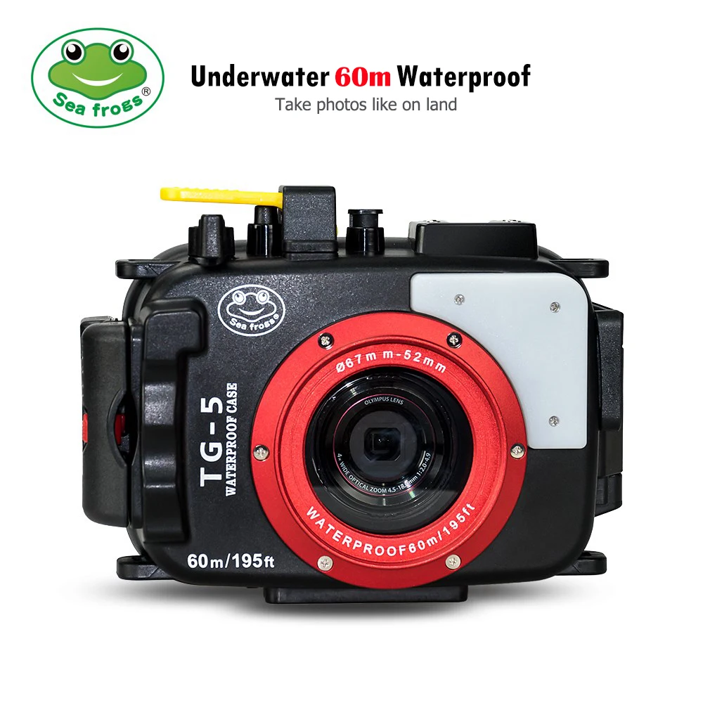 

Seafrogs For Olympus TG-5 Case 60m/195ft TG5 Underwater Diving Camera Housing Waterproof Case with Dual Fiber-Optic ports