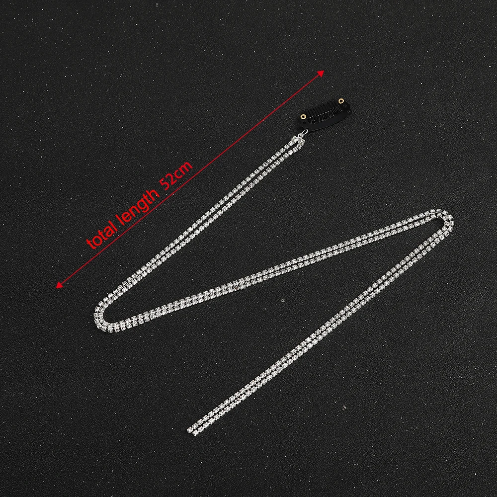 52 см Блестящие кристаллы для наращивания волос цепи блестящие пряди парик