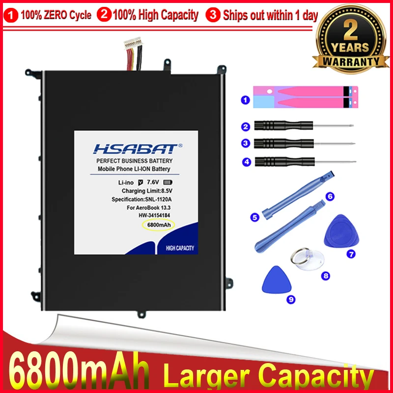 Аккумулятор HSABAT 0 цикл 6800 мАч для Chuwi Aerobook 13 3 G139 CWI547 CWI510 HW 34154184 34154184P 7 линий