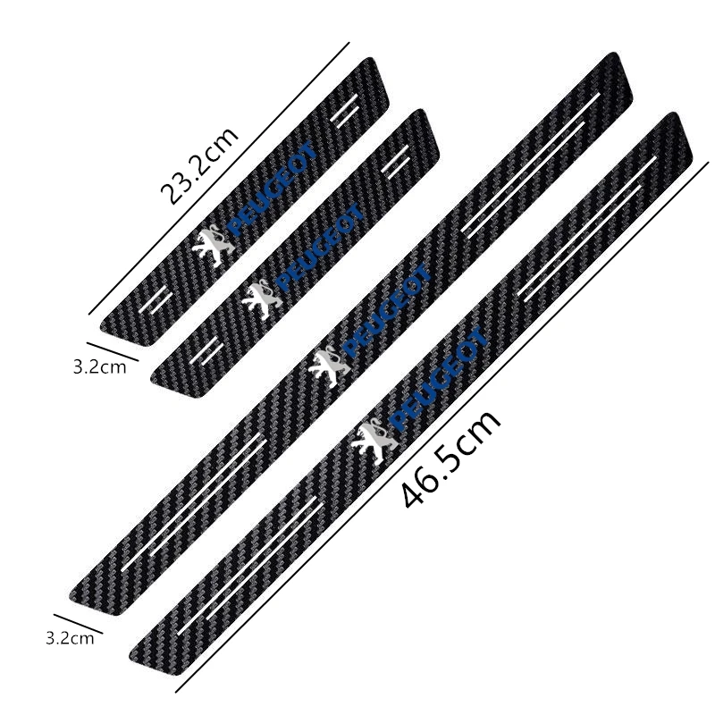 Стайлинг автомобиля 4 шт. наклейки из углеродного волокна на порог двери для Peugeot