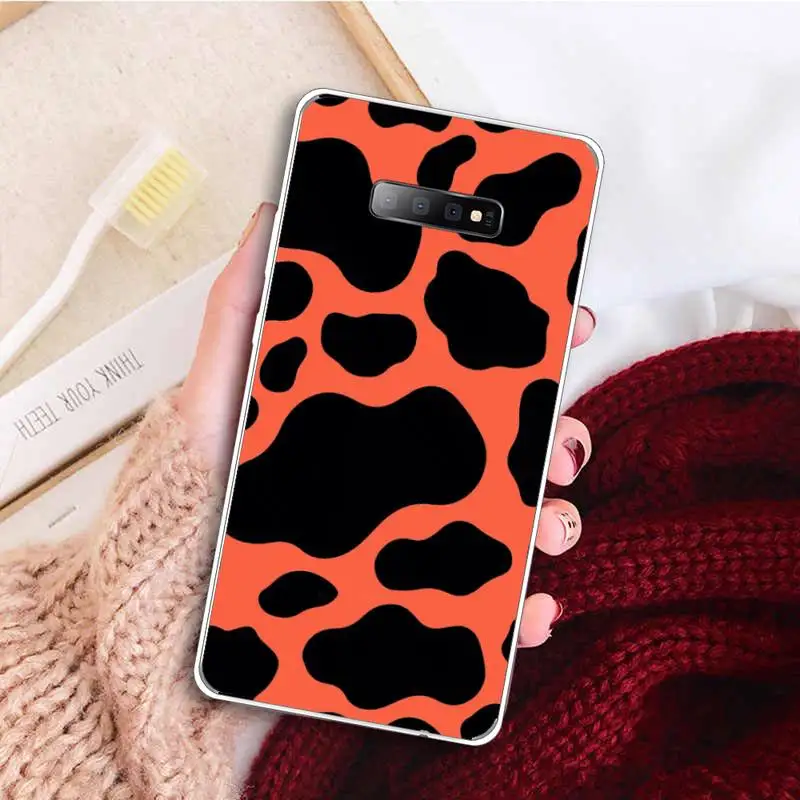 

Cow color Print pattern Phone Case Transparent For Samsung Galaxy A71 A21s S8 S9 S10 plus note 20 ultra