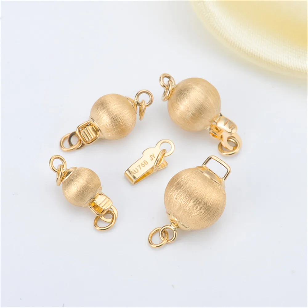 

Au750 G18K gold clasp accessories natural pearl necklace bracelet clasp frosted craft lantern clasp
