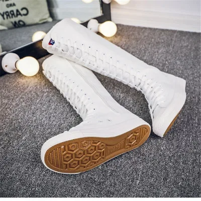 Женские парусиновые ботинки большие размеры 34-43 Новые однотонные повседневные