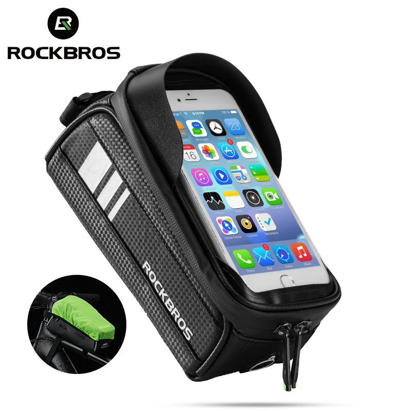 

ROCKBROS Bicycle Bag Waterproof Touch Screen Cycling Bag Top Front Tube Frame MTB Road Bike Bag 6.5 Phone Case Bike Accessories
