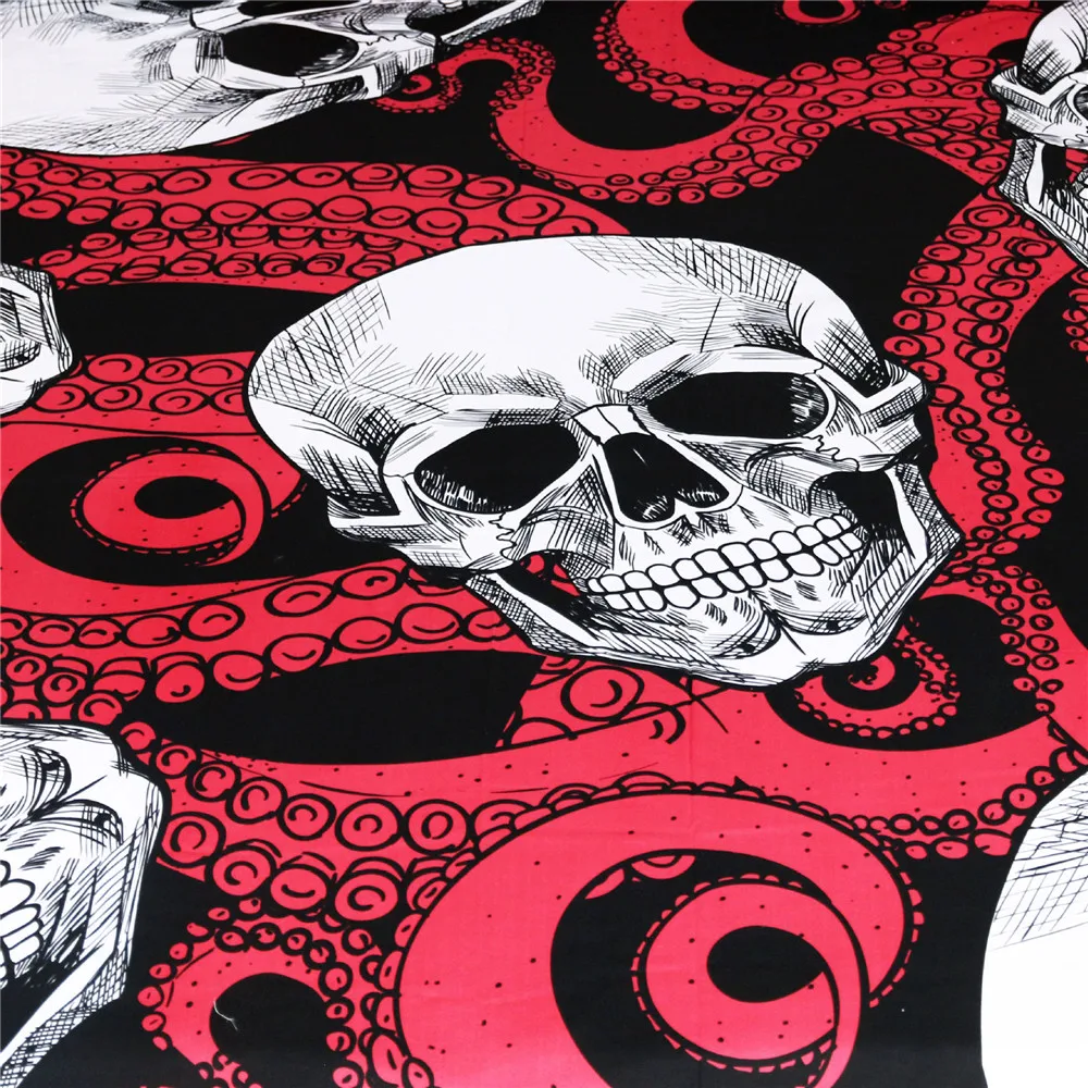 Комплект постельного белья с 3d-рисунком черепа пододеяльник наволочка модное