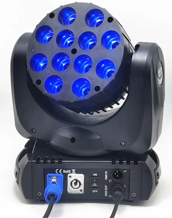 

LED Beam Moving Head stage Light 12x12W RGBW 4in1 head light Quad LEDs wedding dj 9/16 Channels