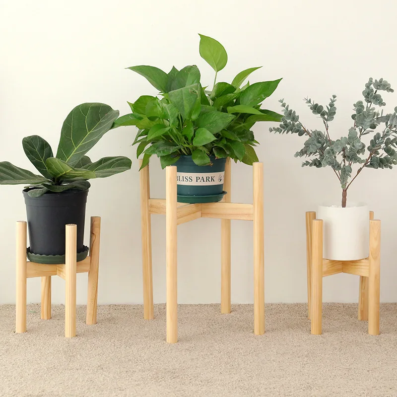 

Nordic floor type cross flower stand living room wooden tray pot plant stand log cross flower garden stand display shelf rack