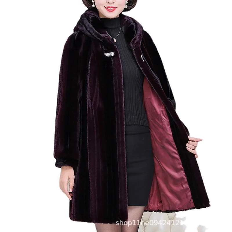 Natural Fur Coats Winter Women Mink Fur Coat Female Genuine Leather Jackets Ladies Oversize Warm Thick Detachable Long New