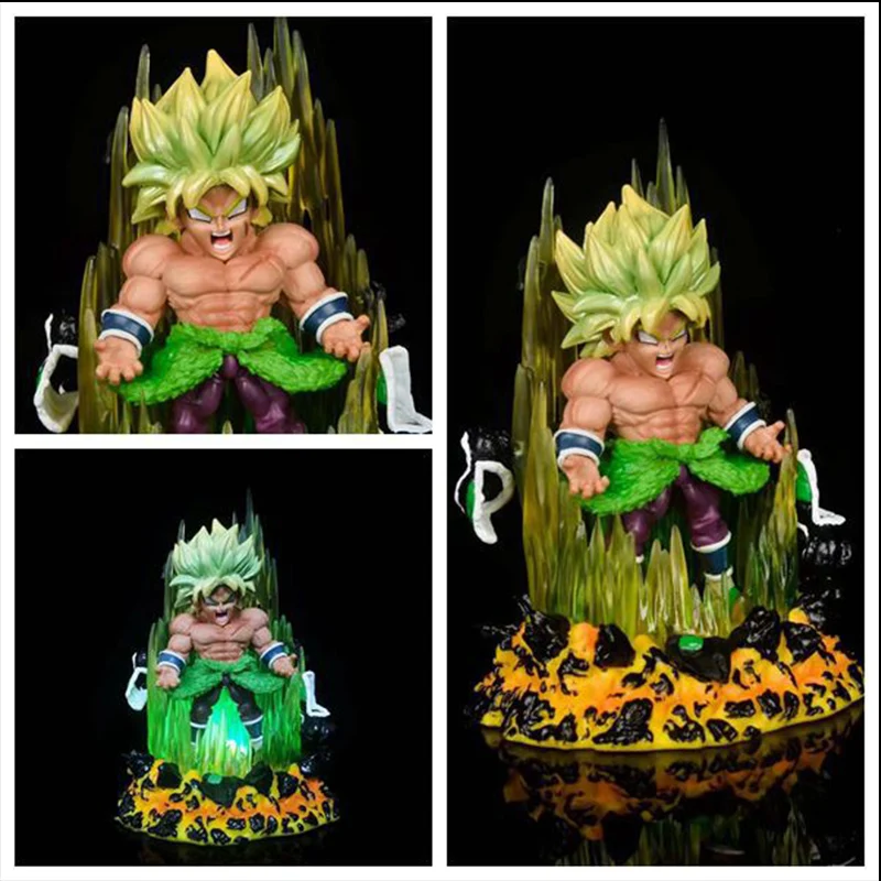 

Amine Dragon Ball Saiyan Rage Broli Blonde Luminous Edition Cute Ver. Boxed Static Action Figure Toys