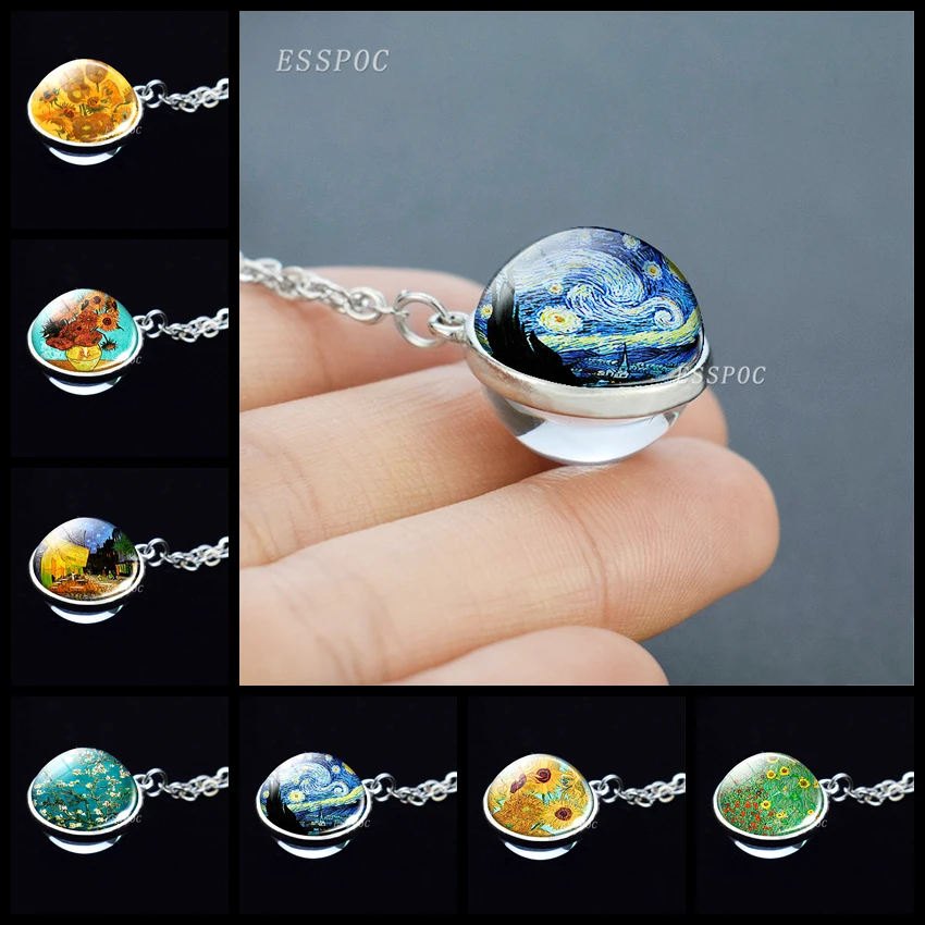 Картина с подвеской в виде подсолнуха стиле Ван Гога | Украшения и аксессуары