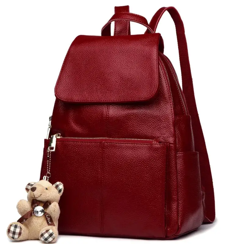 Женский рюкзак из натуральной кожи школьный ранец для девочек-подростков сумка