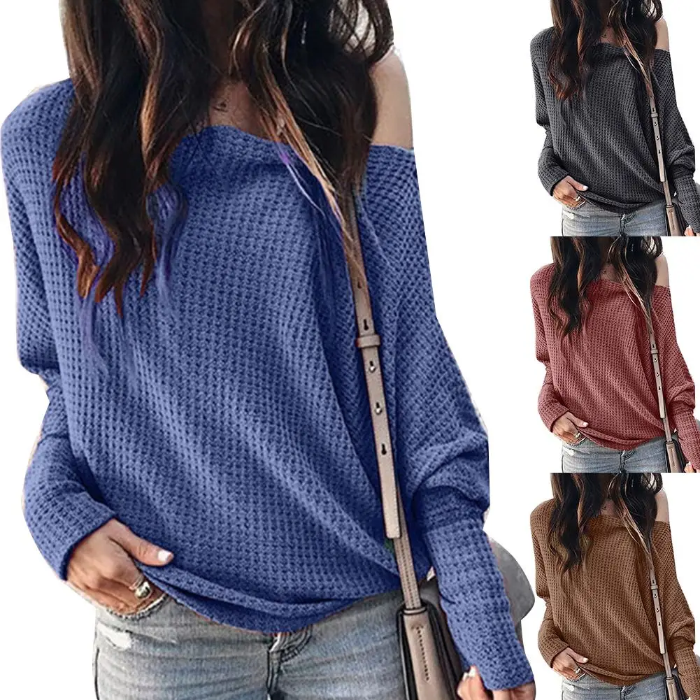 2018 женские свитера и пуловеры осень зима длинный рукав Pull Femme однотонный пуловер