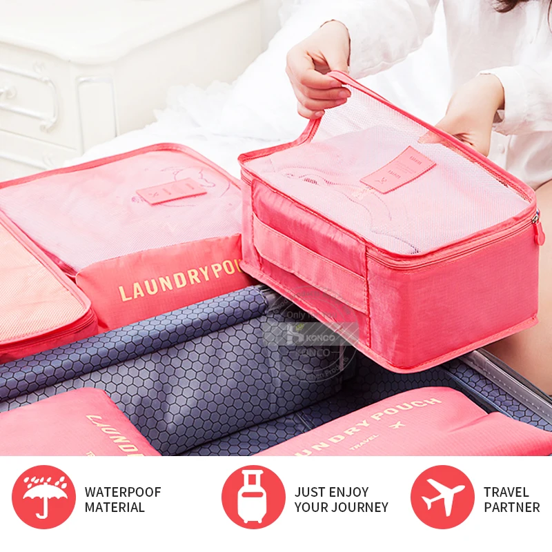 Konco 6 шт. дорожная сумка для хранения багажа одежда Сортировка Сумки Дорожная