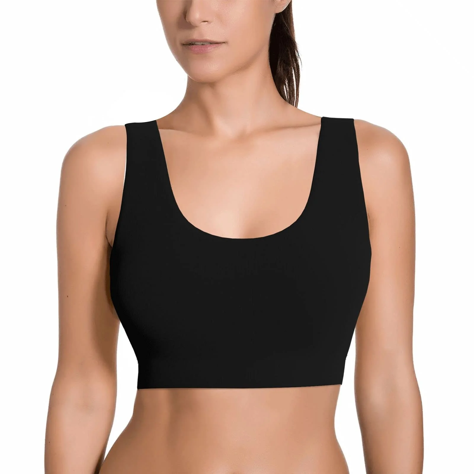 

Customizable Ladies Fashion Sports Bra With Padded Vest Gym Workout Sleeveless Yoga Soft Sweat Absorption