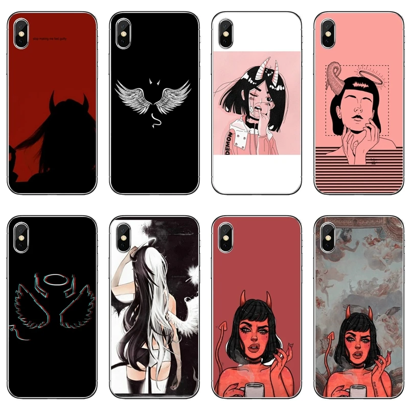 Аксессуары чехол для телефона angel devil girl Huawei P30 P20 Pro P10 P9 P8 Lite Y5 Y6 Y7 Y9 P Smart Plus 2018