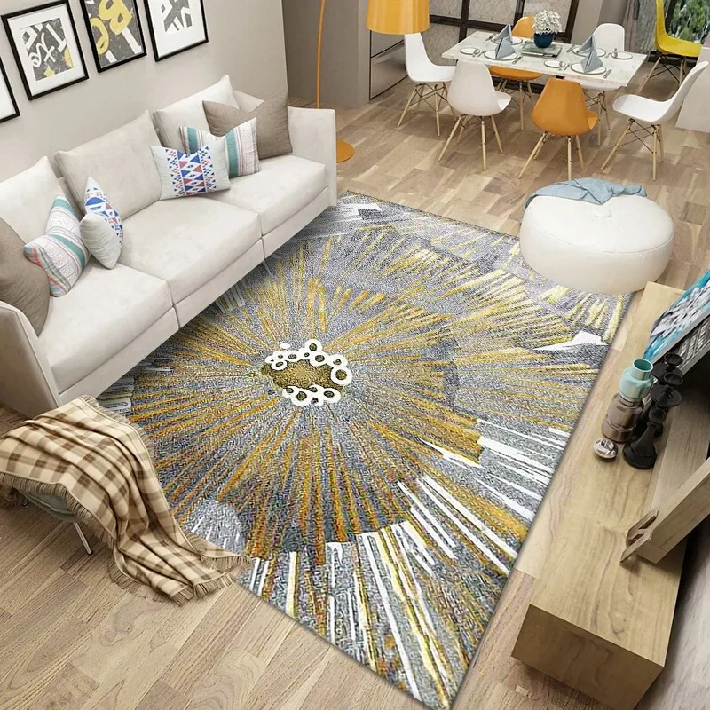 

European style home living room carpet light luxury visual abstract bedroom carpet custom rectangular carpet machine washable cu