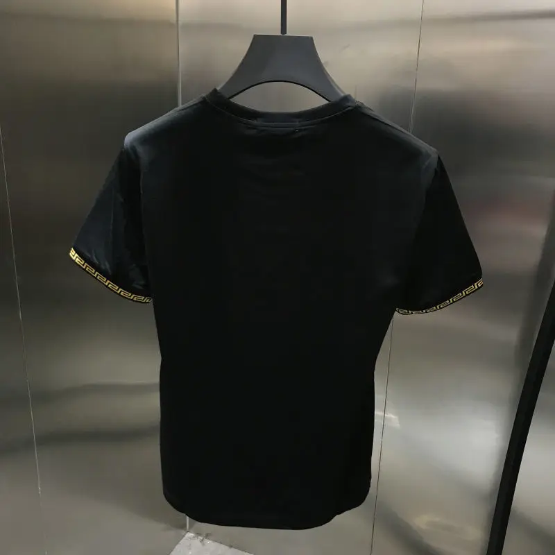 

Men's summer short sleeve t-shirt slim thin badge embroidered fashion top