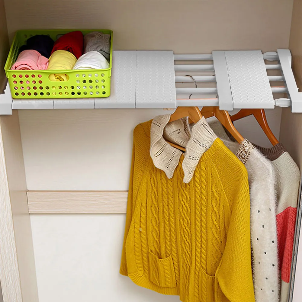 Регулируемый органайзер для шкафа полка хранения экономия места полки держатели