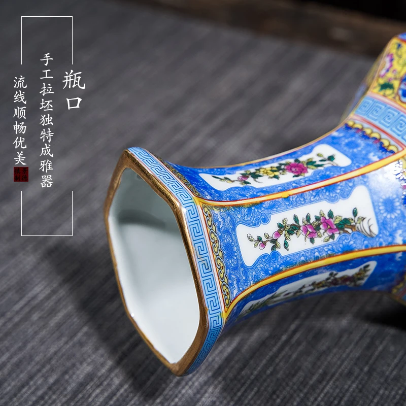 Керамика Цзиндэчжэнь эмаль антикварная ваза китайская гостиная ТВ-шкаф декор