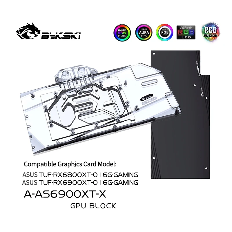 

Bykski Graphics Card GPU Water Block For ASUS TUF RX 6900XT/6800XT O16G GAMING VGA Liquid Cooler + Blackplate A-AS6900XT-X