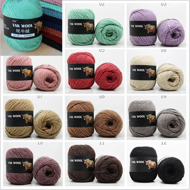 Мяч 100 г пряжа яка Толстая Сделай Сам Вязание кашемир шерсть Красочные качество