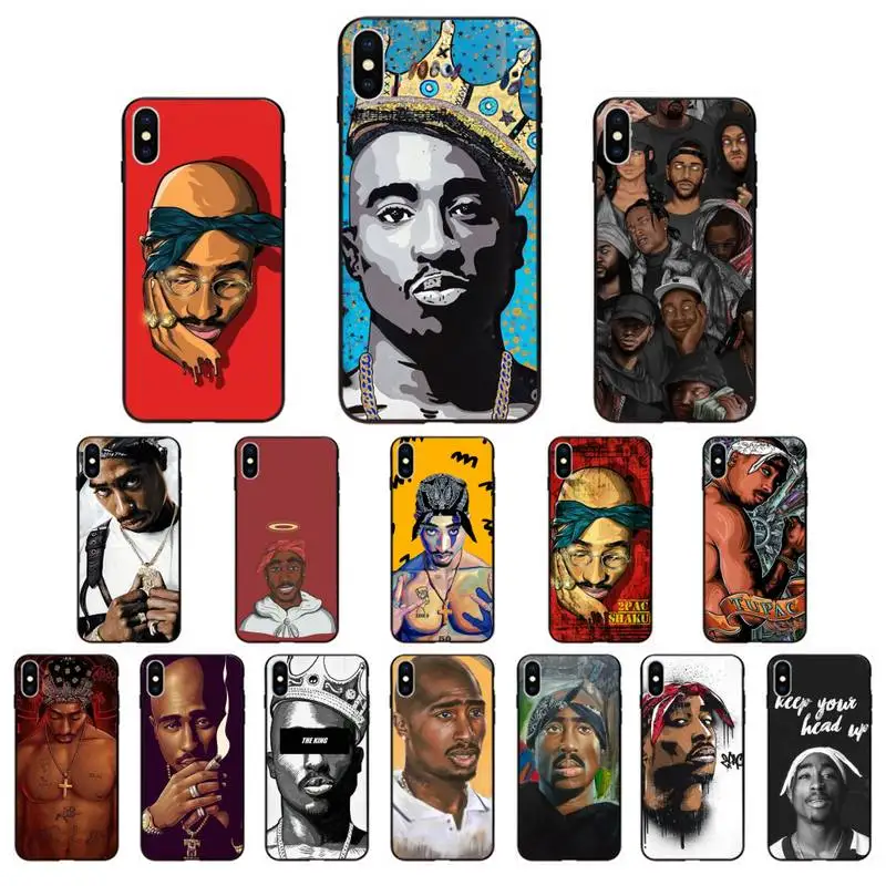 Силиконовый чехол Babaite Rapper 2pac Tupac для iPhone 11 pro XS MAX 8 7 6 6S Plus X 5 5S SE XR SE2020 | Мобильные
