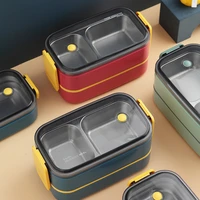 304 stainless steel fast food box multi layer portable insulated lunch box for working students sealed spill proof lunch box