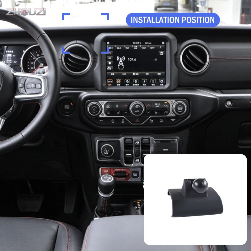 car mobile phone holder air vent outlet clip gps stand gravity navigation bracket for jeep wrangler 2018 2019 2020 accessories free global shipping