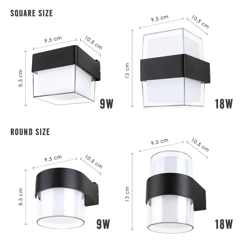 Светодиодная настенная уличная лампа современный светильник с поверхностным