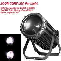 new electric zoom 200w rgbw 4in1 led par light 8 to 72 degree cob led par dmx studio spot light stage dj disco bar party lights