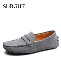 sugrut men casual shoes fashion men shoes genuine leather men loafers moccasins slip on mens flats male driving shoes size 50