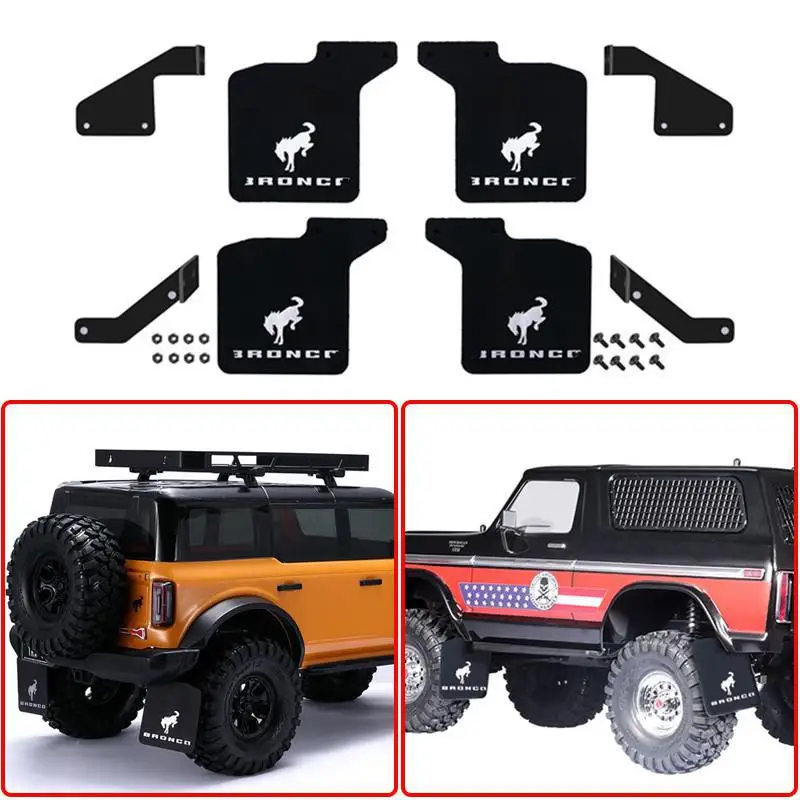 Брызговики Trax Trx4, металлические резиновые Брызговики, брызговик, Бронко 2021, металлический кронштейн, запчасти для радиоуправляемых автомобилей, аксессуары для дистанционного управления