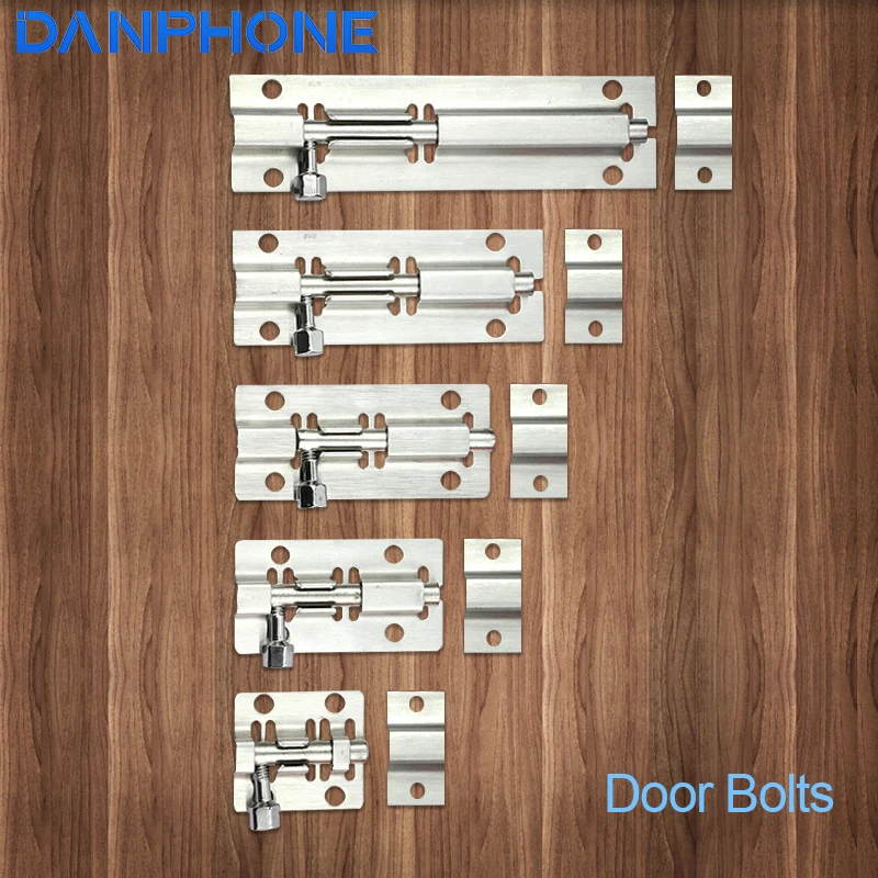 Серебряный цилиндрический болт DANPHONE 2/3/4 дюйма дверная защелка из нержавеющей