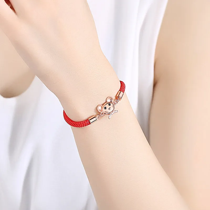 Женские браслеты мыши из розового золота браслет серебра 925 пробы с кубическим