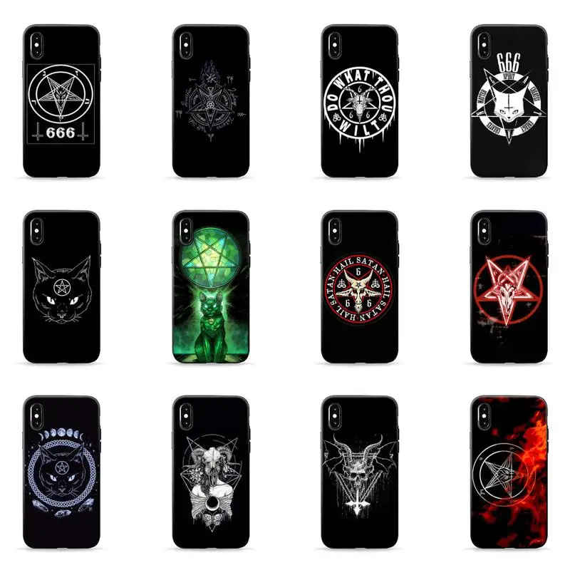 Пентаграмма 666 дьявольский сатанический чехол для телефона iPhone 7 8 11 12 Pro X XS Max XR