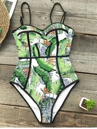 Купальник с высоким вырезом бразильский комплект бикини 2020 тропический принт