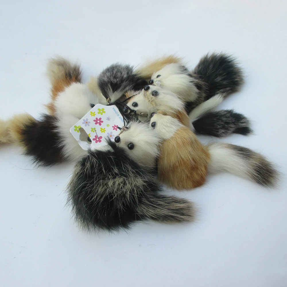 1 шт Размер 8 см ок. Плюшевые длинные волосы Реалистичная кукла мышка мягкие