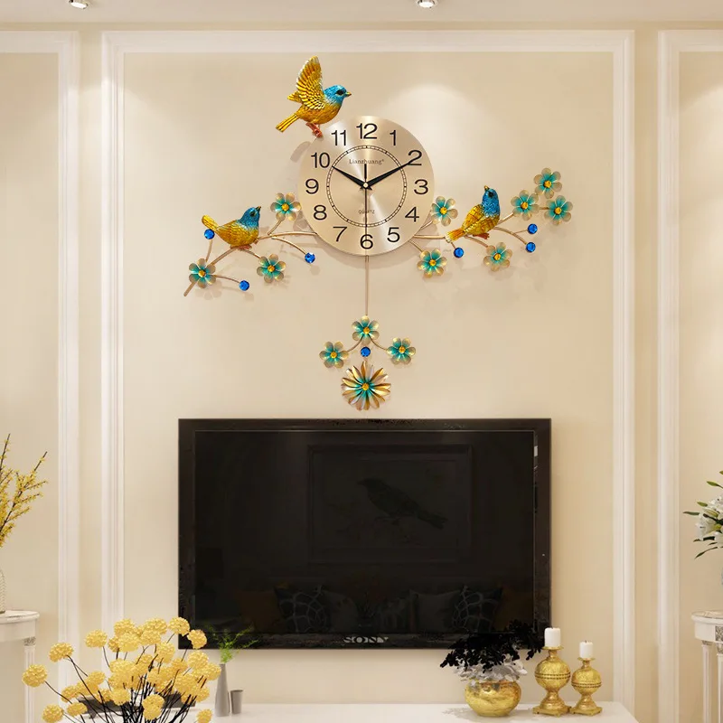 3D настенные часы с птицей европейские современные простые креативные для