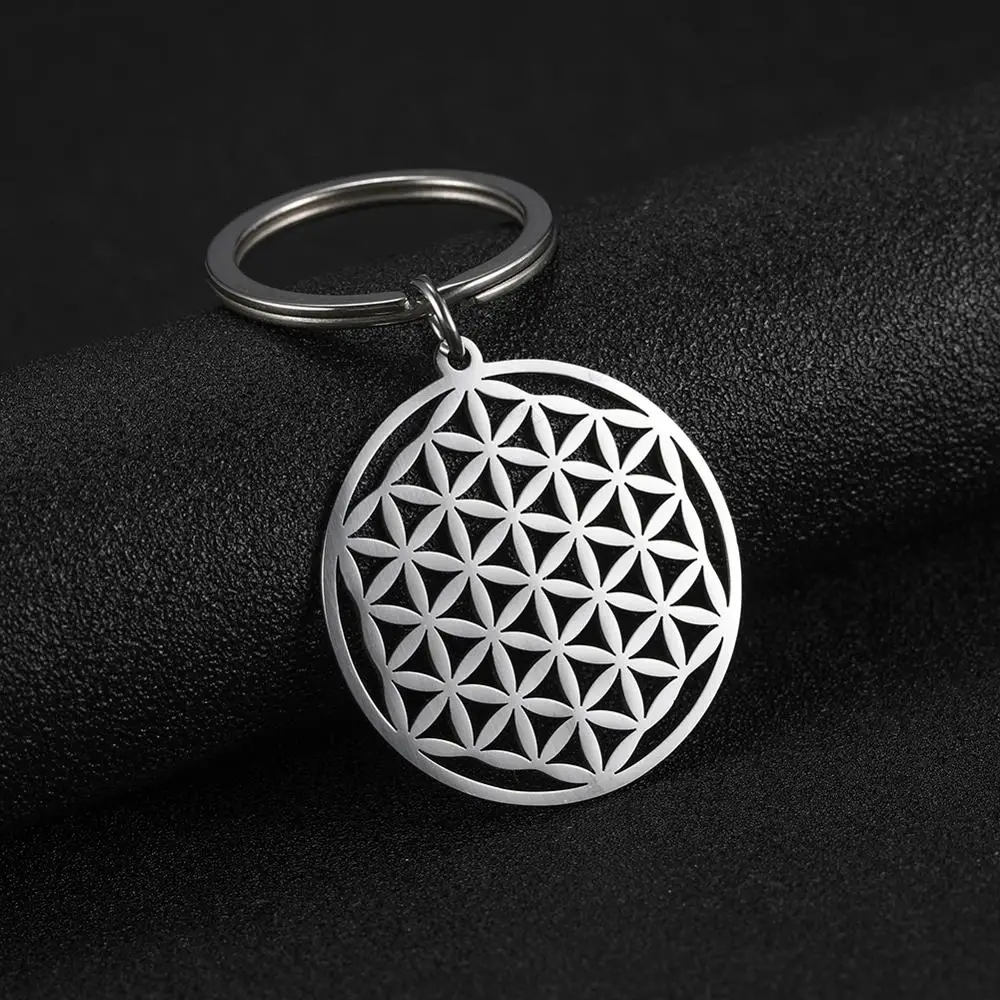 Брелок My Shape King кольцо в виде цветка жизни из нержавеющей стали 316L кулон с