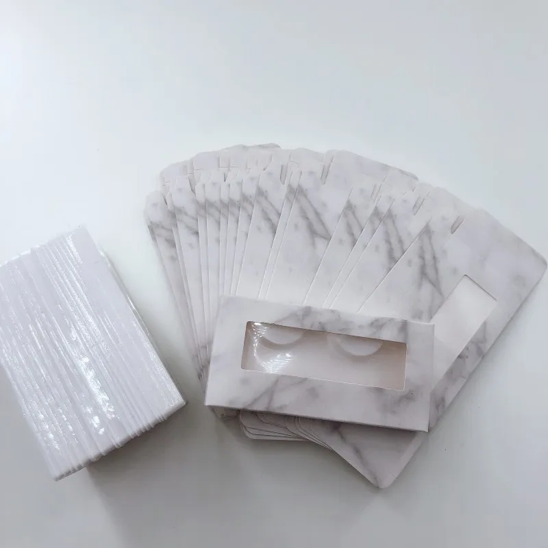 

20pcs/lot Empty Eyelashes Packaging Soft Paper Lash Box marble box Lollipop packing Custom Private Label