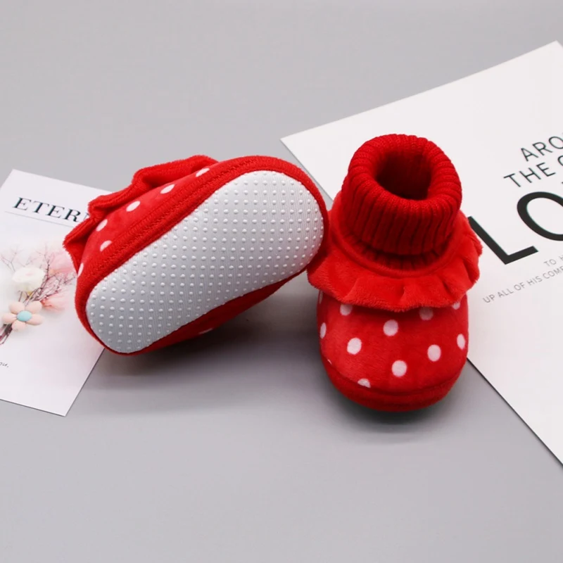 

Warm Newborn Baby Girls Princess Winter Boots First Walkers Anti-slip Infant Toddler Child Girl Footwear Shoes