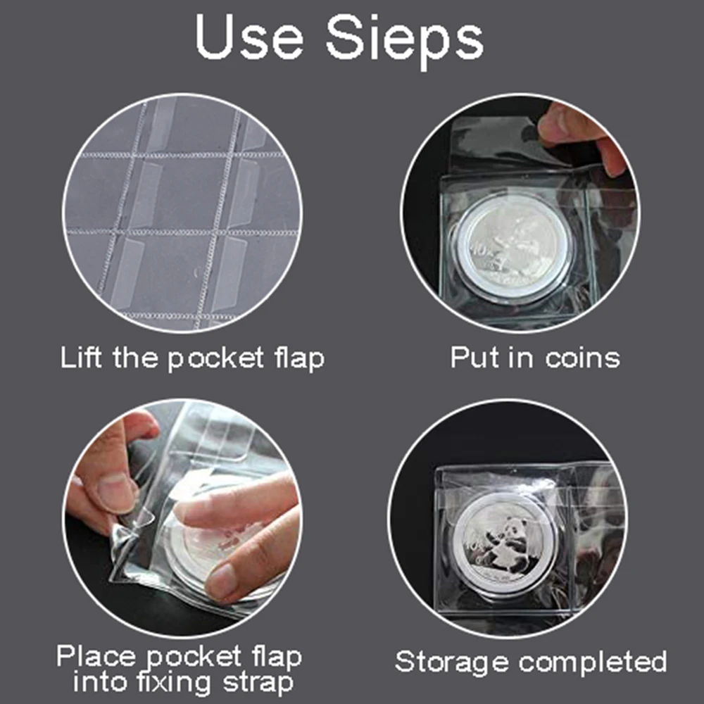 

30 Pockets Coin Collection Book Coin Holder Sheet for Storage Album Portable Professional Commemorative Coin Collection